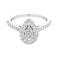 My Diamond Story 14K White Gold Diamond Pear Cut Ring 1.20CTW I1/GHI