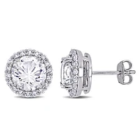 Julianna B Sterling Silver Created White Sapphire Earrings
