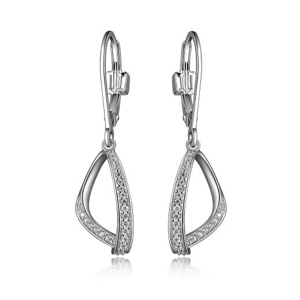 Elle "Scintillation" Leverback Dangle Earrings with Cubic Zirconia
