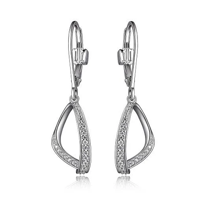 Elle "Scintillation" Leverback Dangle Earrings with Cubic Zirconia