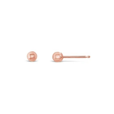 10K Rose Gold 3mm Ball Earrings