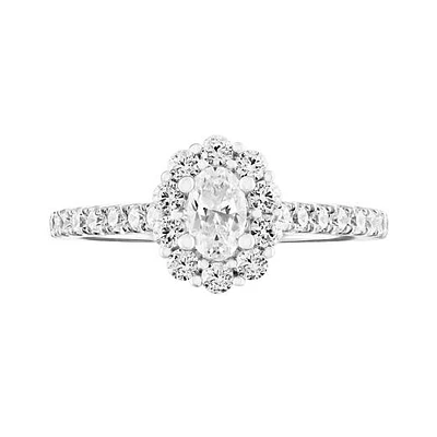 Diamond Revelations 14K White Gold 0.80CTW Oval Bridal Ring