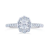 Diamond Revelations 14K White Gold 0.80CTW Oval Bridal Ring