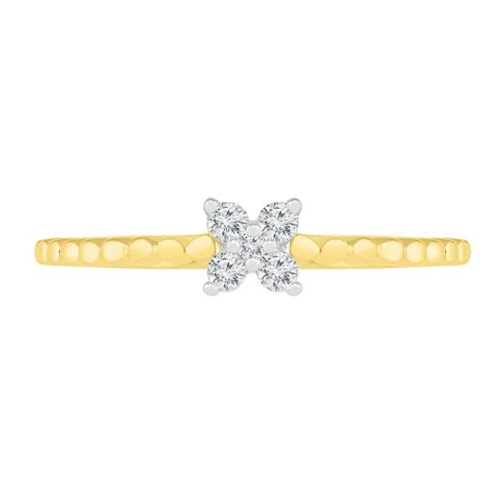 10K Yellow Gold 0.10CTW Diamond Ring
