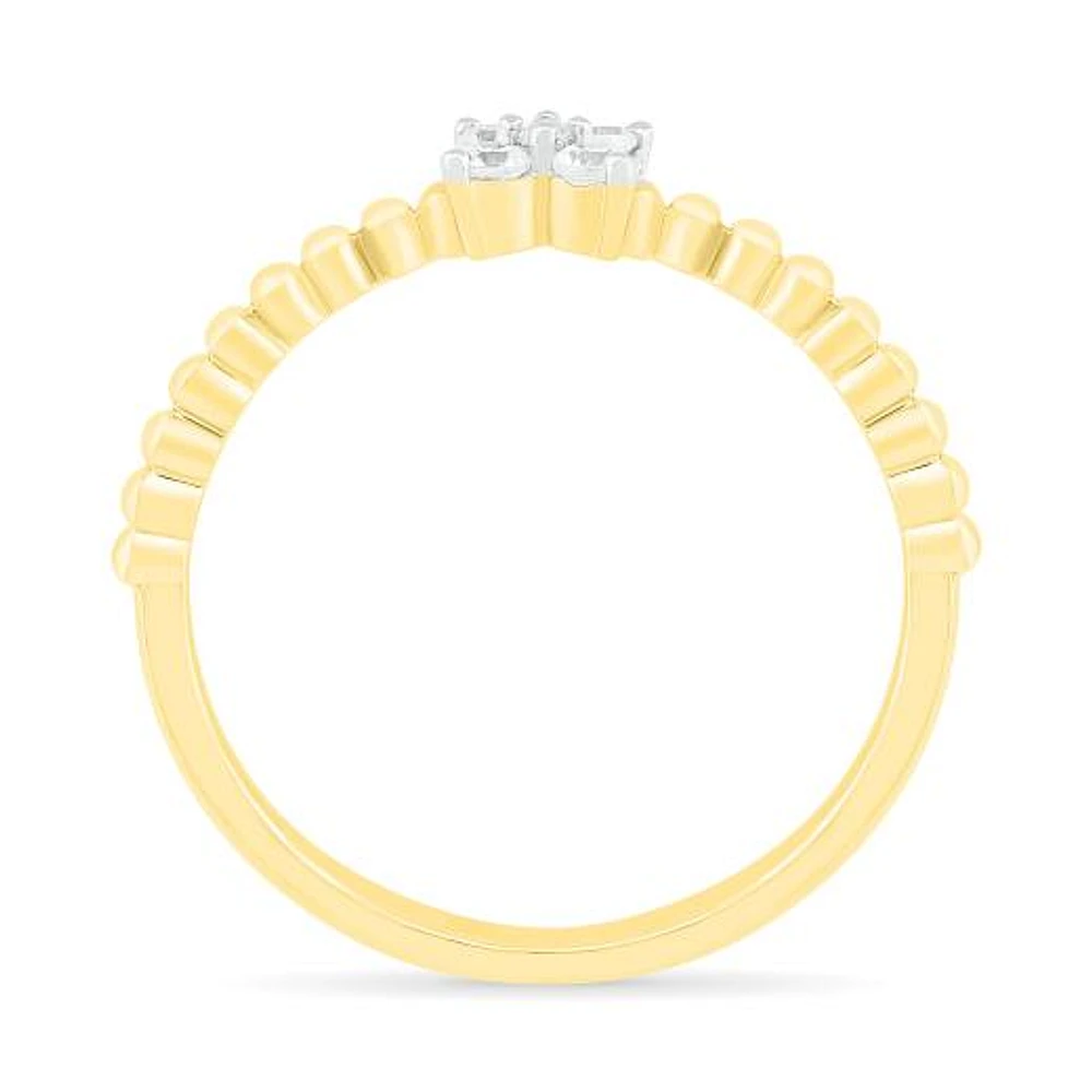 10K Yellow Gold 0.10CTW Diamond Ring