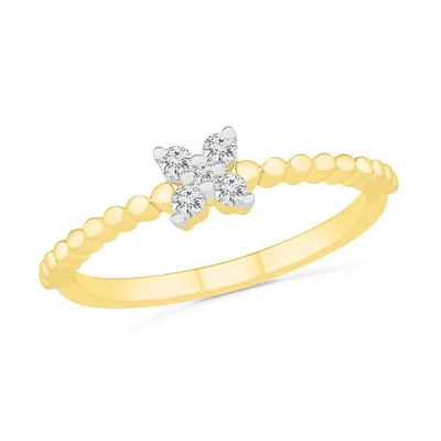 10K Yellow Gold 0.10CTW Diamond Ring