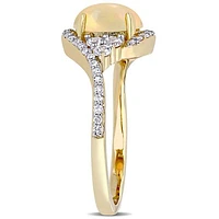 Julianna B 10K Yellow Gold Ethiopian Opal White Sapphire & 0.20CTW Diamond Ring