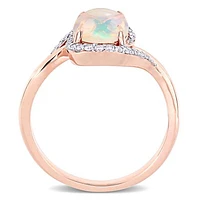 Julianna B 10K Rose Gold Ethiopian Blue Opal & 0.15CTW Diamond Ring