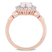 Julianna B 10K Rose Gold Opal Created White Sapphire & Diamond Accent Ring