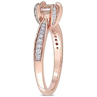 Julianna B 14K Pink Gold Morganite 0.20CTW Diamond Engagement Ring