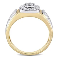 Julianna B 14K White & Yellow Gold White Sapphire Square Men's Ring