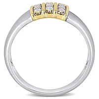 Julianna B 10K Yellow Gold and Sterling Silver Sapphire Men's Three Row Ring