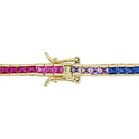 Julianna B Yellow Plated Sterling Silver Multi-Colour Cubic Zirconia Bracelet