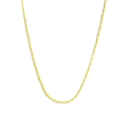 10K Yellow Gold 18" Braided Herringbone Necklace