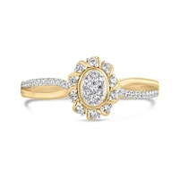 10K Yellow Gold 0.21CTW Diamond Oval Promise Ring