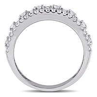 Julianna B Sterling Silver Created White Sapphire Anniversary Band
