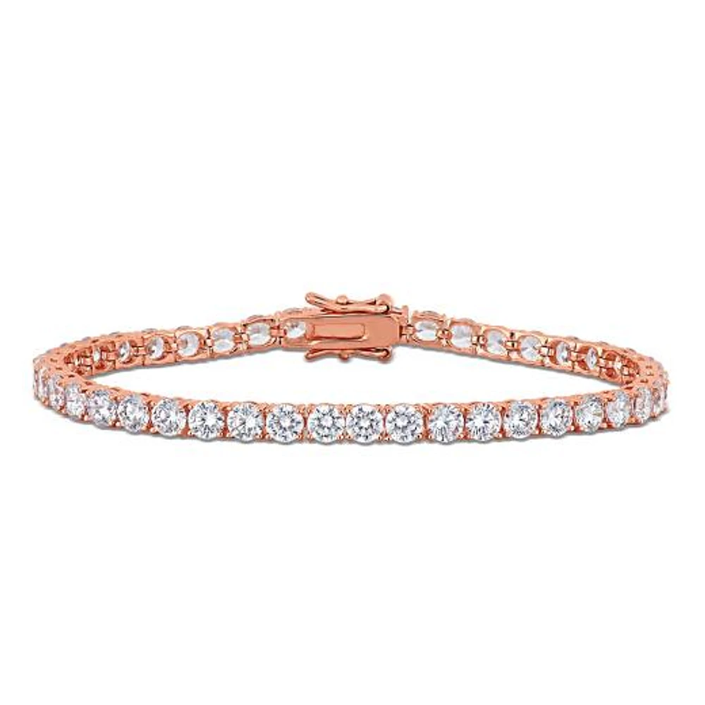 Julianna B Rose Plated Sterling Silver Cubic Zirconia Tennis Bracelet