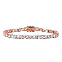 Julianna B Rose Plated Sterling Silver Cubic Zirconia Tennis Bracelet