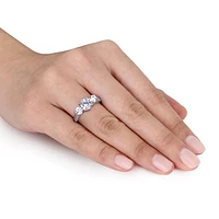 Julianna B Sterling Silver Cubic Zirconia Three-Stone Engagement Ring