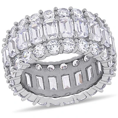 Julianna B Sterling Silver Cubic Zirconia Multi-Row Full Eternity Ring