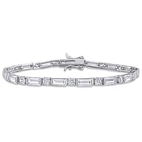 Julianna B Sterling Silver White Cubic Zirconia Tennis Bracelet
