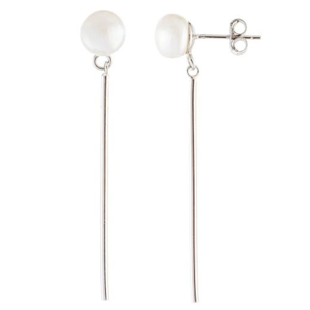 Sterling Silver 7-7.5mm Pearl Earrings
