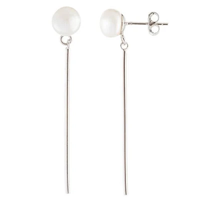Sterling Silver 7-7.5mm Pearl Earrings