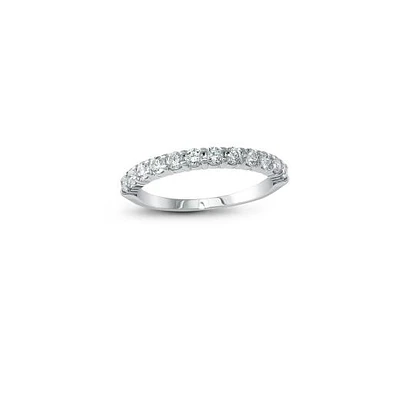 14K White Gold Size 5 0.15CTW Diamond Band
