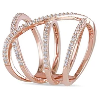 Julianna B Sterling Silver Cubic Zirconia Crossover Ring