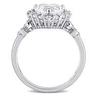 Julianna B 10K White Gold Created Sapphire & Diamond Accent Ring