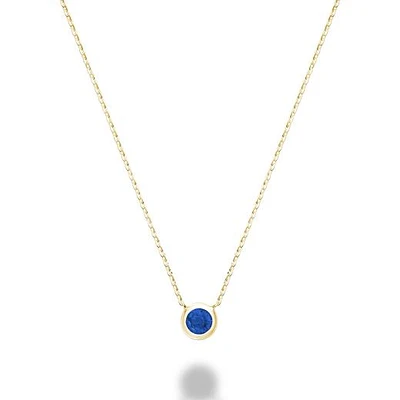 Les Bijoux 10k Yellow Gold Bezel Set Blue Sapphire Necklace