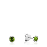 Les Bijoux 10K White Gold Bezel Set Peridot Earrings