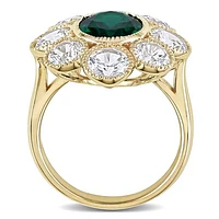 Julianna B 10K Yellow Gold Emerald & Created White Sapphire Ring