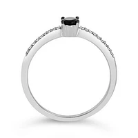 Sterling Silver Black 0.23CTW Diamond Ring