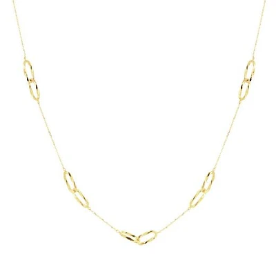 10K Yellow Gold Diamond Cut Paperclip Chain Necklace
