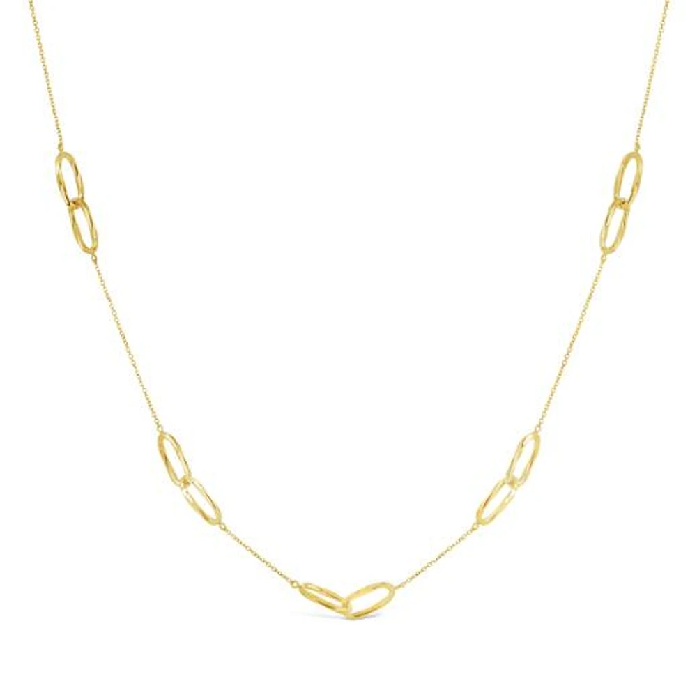 10K Yellow Gold Diamond Cut Paperclip Chain Necklace
