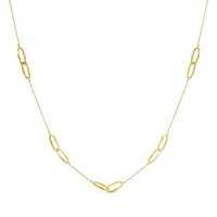 10K Yellow Gold Diamond Cut Paperclip Chain Necklace