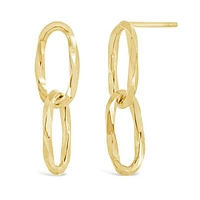 10K Yellow Gold Paperclip Link Earrings