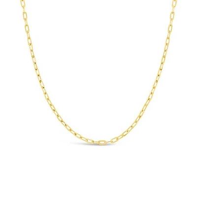 10K Yellow Gold 18" 1.4mm Diamond Cut Oval Cable Chain