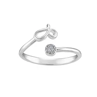Sterling Silver Diamond Leo Zodiac Ring - Size 6