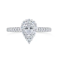 Diamond Revelations 14K White Gold 0.85CTW Pear Shape Ring