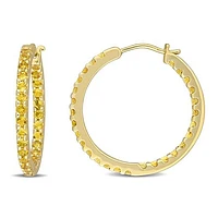 Julianna B 10K Yellow Gold Citrine Hoop Earrings