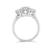 14K White Gold Lab Grown Three Stone 1.50CTW Diamond Ring