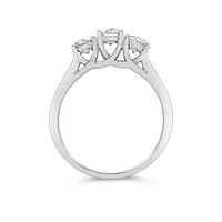 14K White Gold Lab Grown Three Stone 1.00CTW Diamond Ring