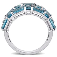 Julianna B 10K White Gold London Blue Topaz & 0.08CTW Diamond Ring