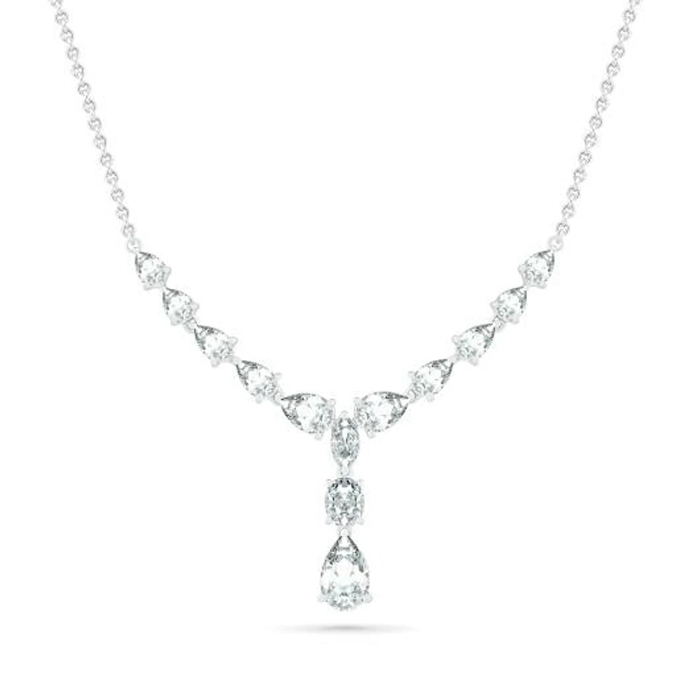 Sterling Silver Created White Sapphire Necklace