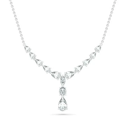 Sterling Silver Created White Sapphire Necklace