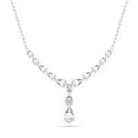 Sterling Silver Created White Sapphire Necklace