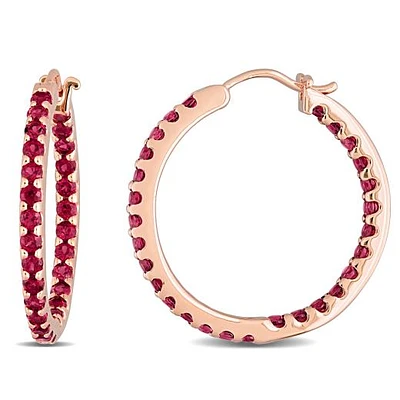 Julianna B 10K Rose Gold Garnet Earrings