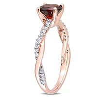 Julianna B 14K Rose Gold Garnet & 0.15CTW Diamond Ring